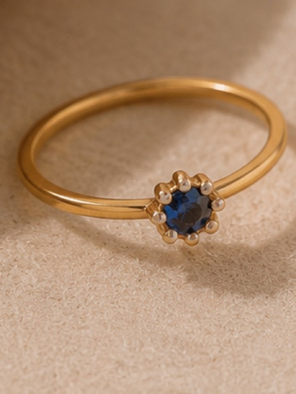 ** 3 For $30  ** Gold Sapphire Halo  Ring